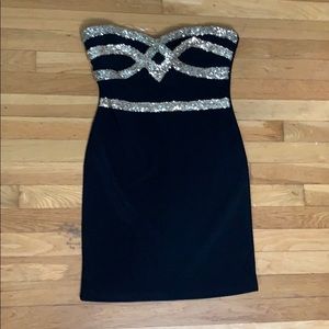 Black semi formal body con dress